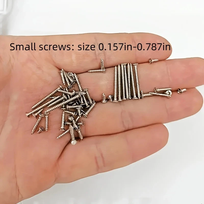 240-Piece Self-Tapping Wood Screw Set Box 8 Sizes M2 Flat Metal Screws Classification Kit for Home Improvement image 2