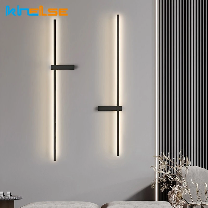 Nordic Long Strip Wall Lamp Modern Minimalist LED Linear Light Bedside Sofa TV Background Home Decoration Lighting 60/90/120cm