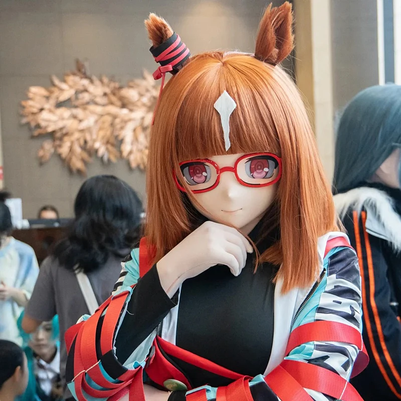 

(MEO0142) Customize Handmade Full Head Lockable Crossdress Male to Female Japanese Cartoon Anime Game Character Kigurumi Mask