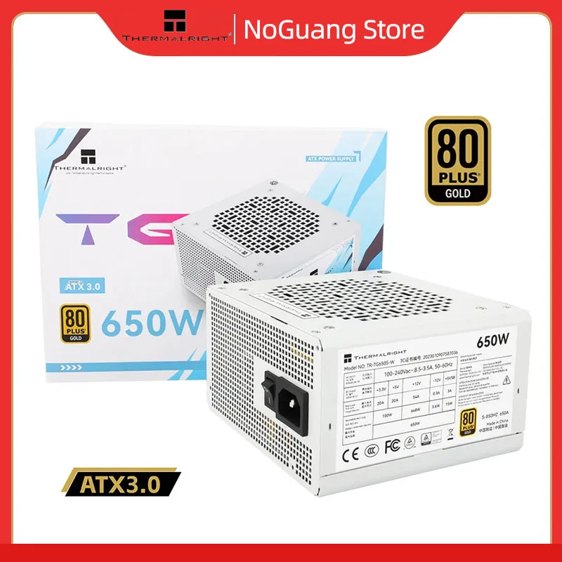 Thermalright TR-TG650S-W gold medal white power supply 650W/750W/850W straight out white flat wire ATX power supply.