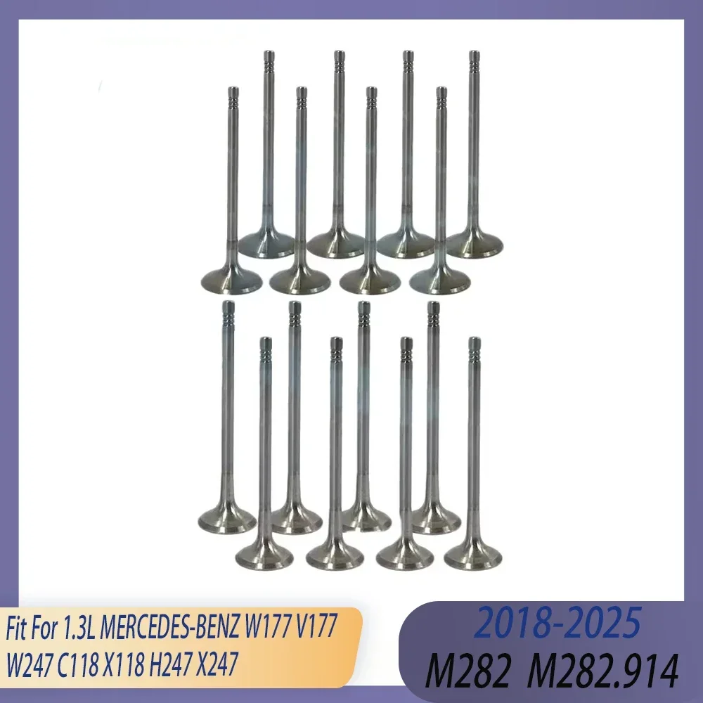 Auto 16pcs Engines Part Intake & Exhaust Valve Set Fit 1.3 L M282 18-25 GAS For MERCEDES-BENZ W177 V177 W247 C118 X118 H247 X247