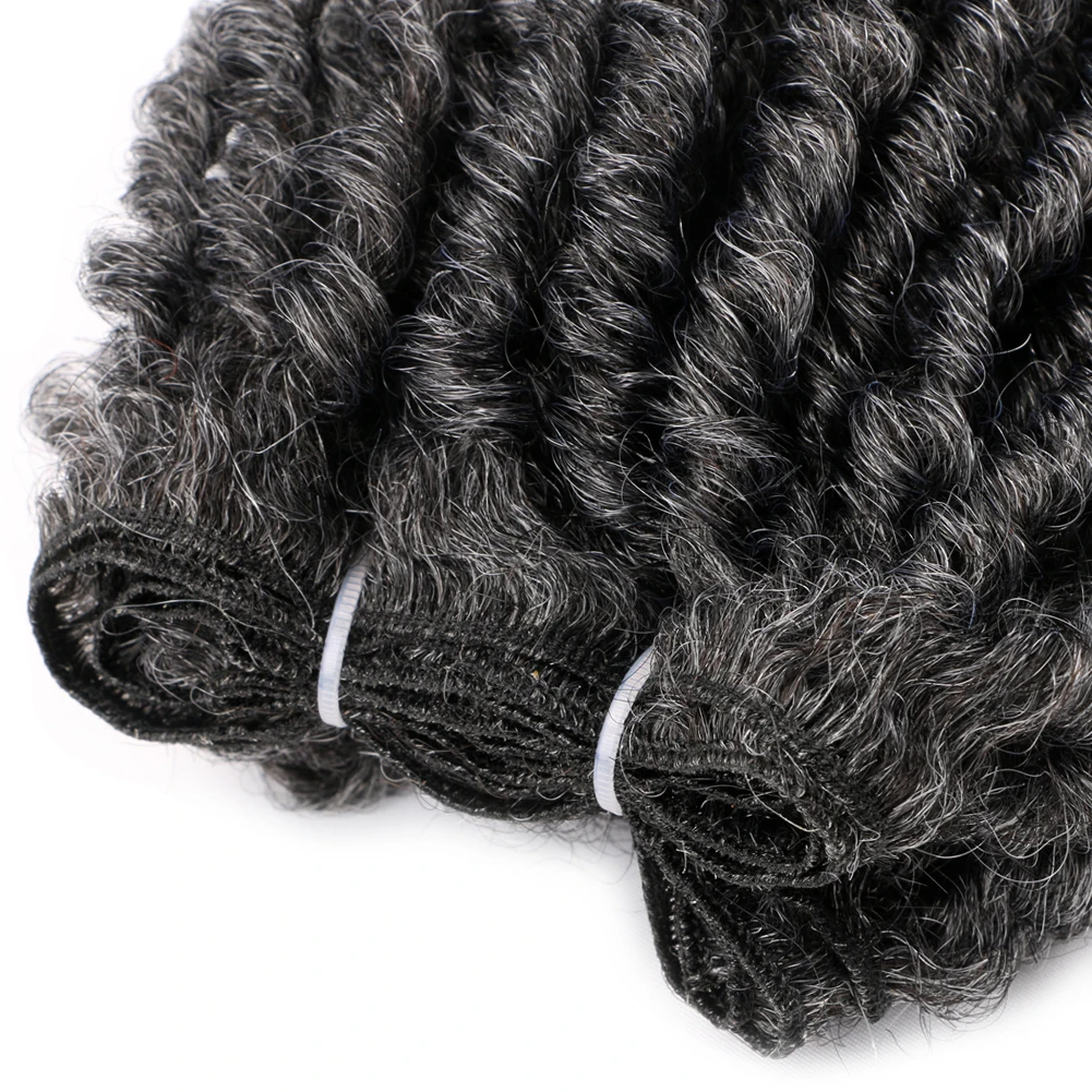 6 inch 4-packs korte dreadlocks grijs gekleurde ombre synthetische haarbundels