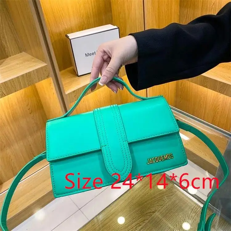 Jacquemus Luxury Yellow Women Top Handle Purse Half Round Design Brand Leather Underarm Flap Shoulder Bag Fashion