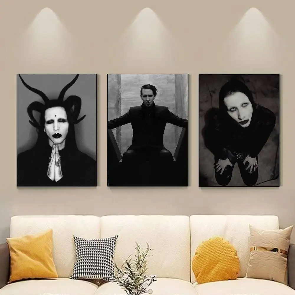 M-Marilyn Death Rock Mr-M-MansonS Poster Versatile HD Waterproof Wall Art Self-Adhesive Decor for Any