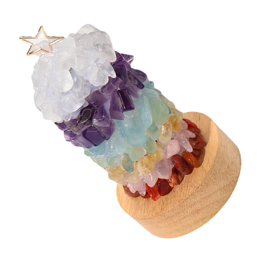 

Crystal Night Bedside Decor USB Lamp Wood Ornament Stone Gift Christmas Table Night Light Lamp Modern Home Lighting