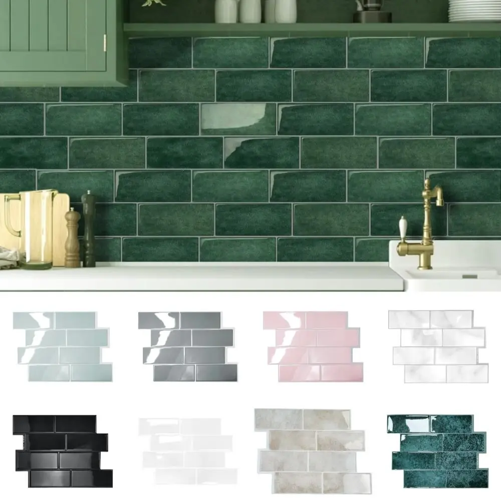 1pcs New Self-adhesive 3D Wall Tile DIY Waterproof Wall Sticker PVC Multifunction Kitchen Backsplash Home Decor Wall Sticker