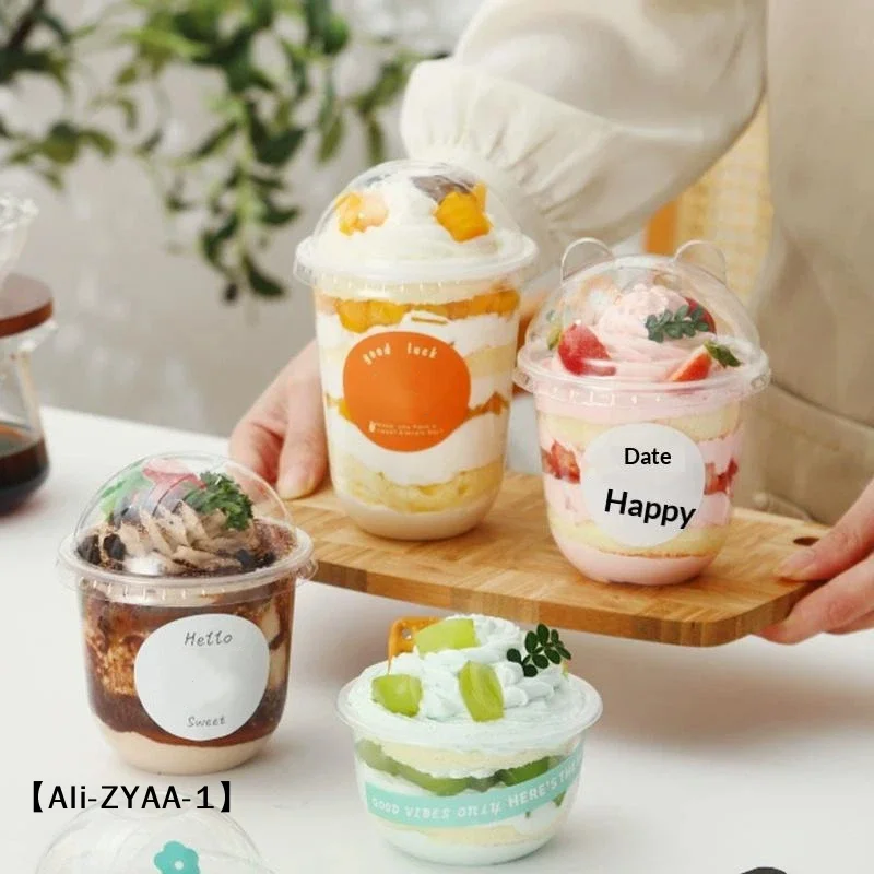Disposable Salad Cups 50Pcs 250ML 300ML 360ML 500ML Clear Plastic Dessert Holder Suitable For Food Service Event