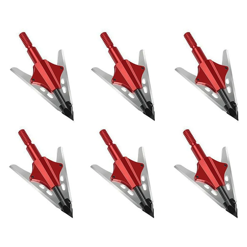 6 Pcs Hunting Broadheads 2 Spring Slide Blade Broadheads For Mechanical Compatible With Crossbow And Compound Bow