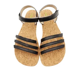 Tipsietoes-Sandalias planas de piel para mujer, zapatos minimalistas con suela blanda, 2024