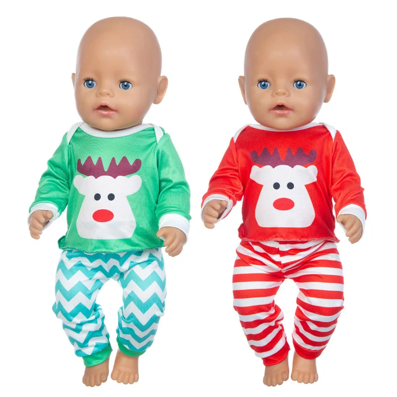 

18" American og journey Girl Doll Christmas pajama set Santa Claus sleep wear for baby doll clothes