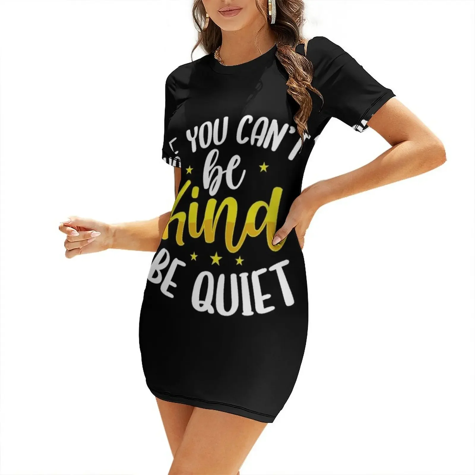 

If You Can’t Be Kind Be Quiet Short-Sleeved Dress Women long dress Evening dresses long sleeve dress prom dresses
