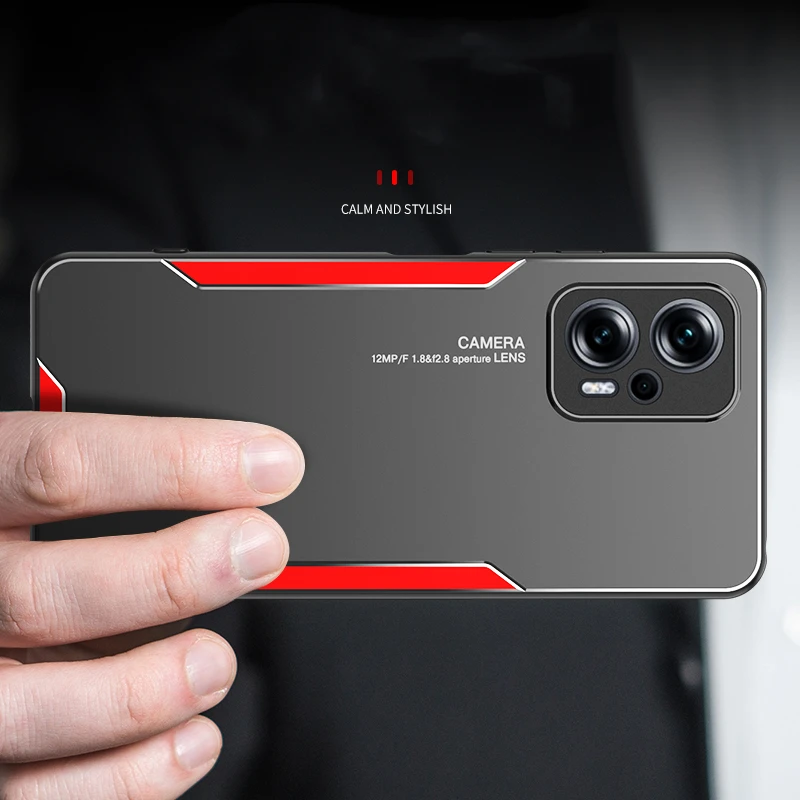 For POCO X4 GT 5G Case Armor Shockproof Bumper For POCO X4 GT Cover Aluminum Alloy Back Plate Silicone Phone Protection Shell