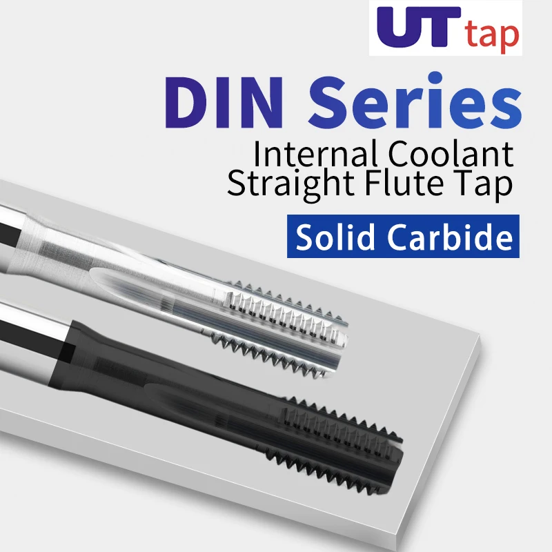 Carbide Tap DIN Standard Internal Coolant Straight Fluted Tap Extended For Hole Tapping M3-M18 6HX For Aluminum/Steel