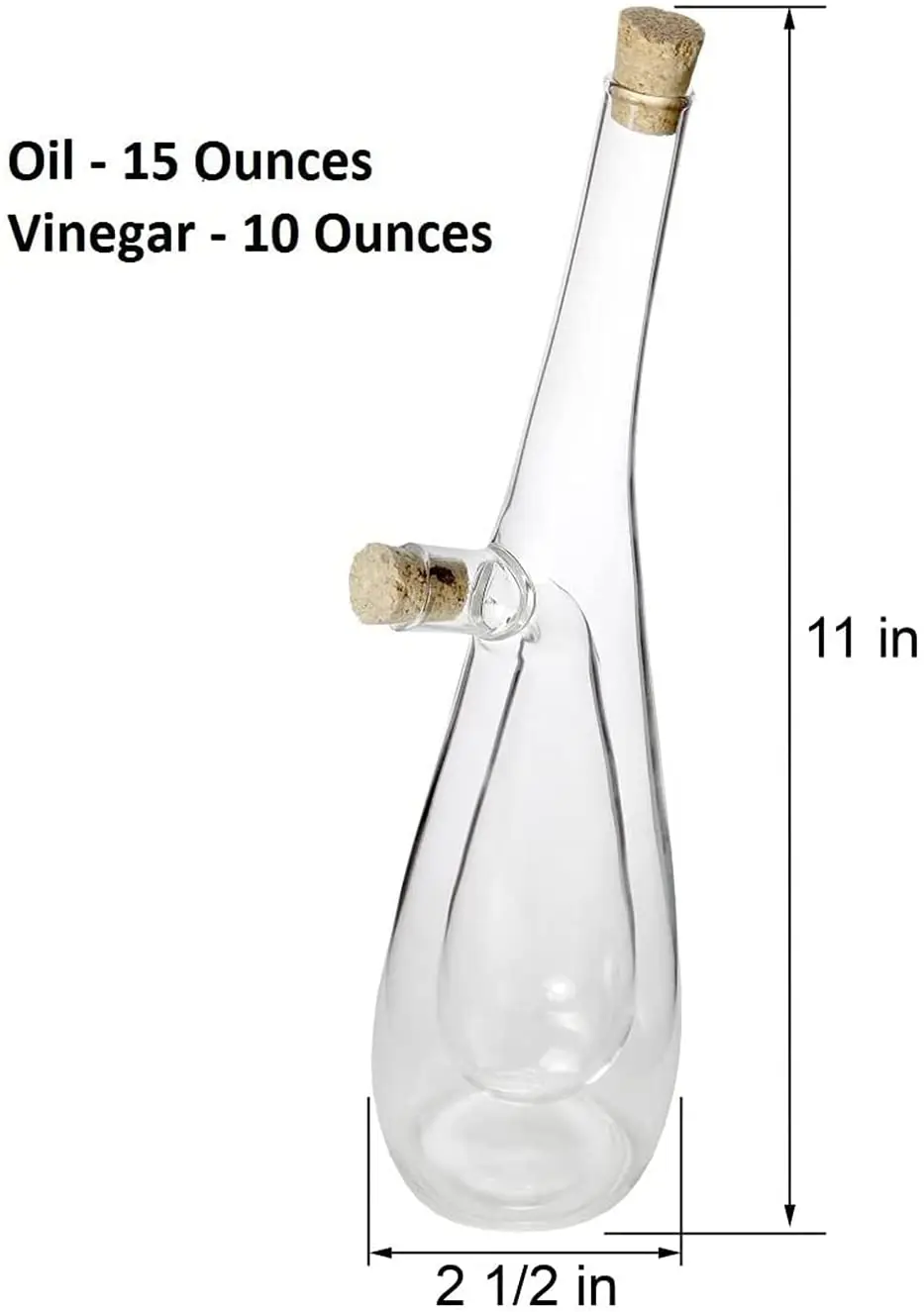PANENDIANO - 2 dispenser per olio d'oliva da 500 ml con beccuccio, per