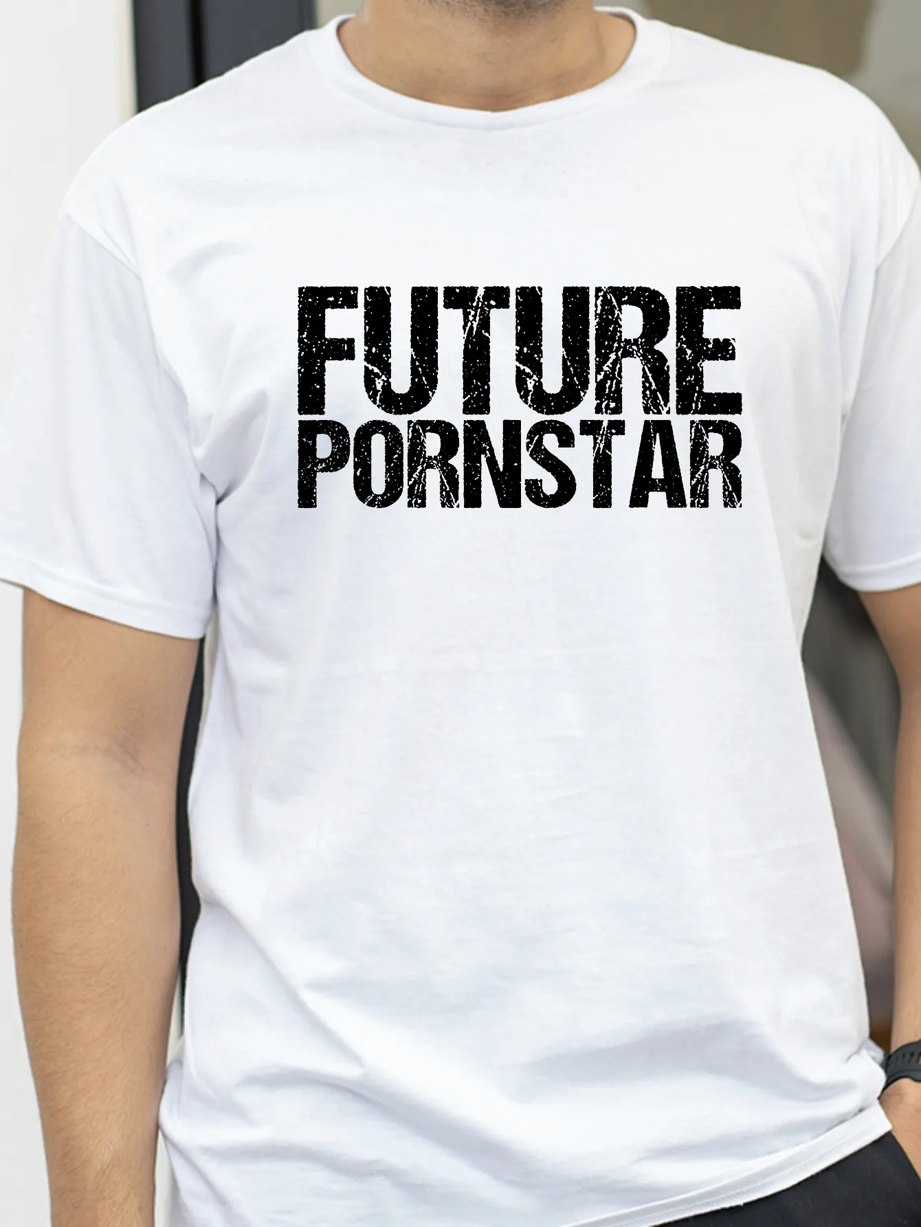 

Future Pornstar Tshirts for Men casual sports round neck short sleeved T-shirt top Cotton Mens T Shirts