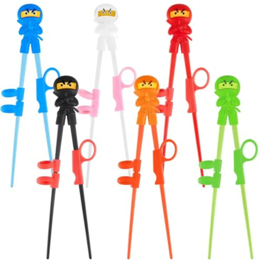 

6 pairs of ninja training chopsticks for kids and adults beginners cute reusable Japanesestyle tableware with attachable design
