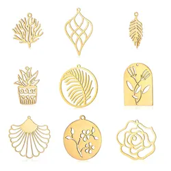 10pcs/lot Stainless Steel Cactus DIY Jewelry Charms Wholesale Potted Flower Necklace Making Pendant Never Fade Top Quality