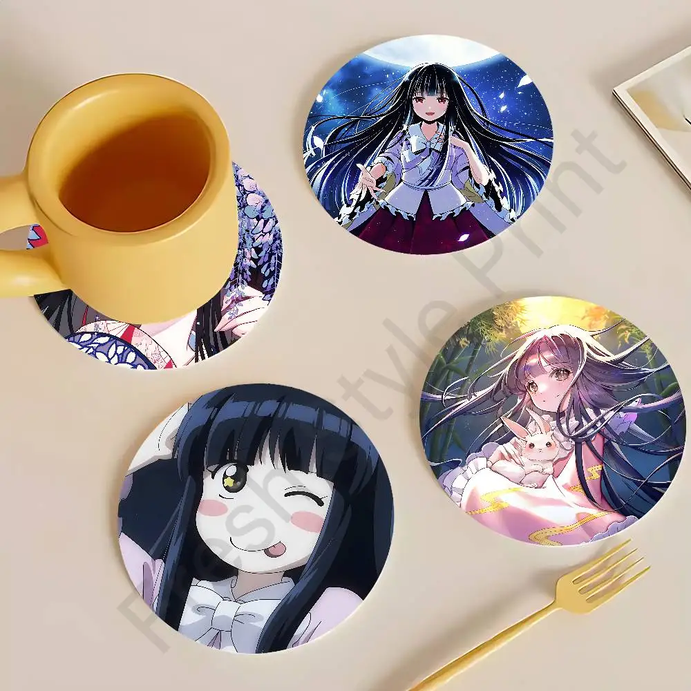 

Cute K-Kaguya H-Houraisan Wooden Coasters 10cm Round Cosplay Fans Collect Friends Gifts