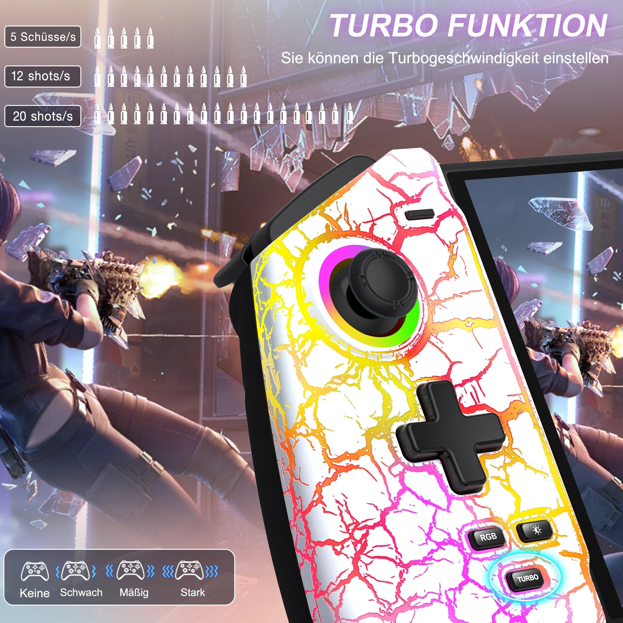 JC302 وحدة تحكم التبديل اللاسلكية التبديل برو تحكم يده مع أعواد تأثير القاعة مقبض كبير تحكم للتبديل/OLED #5