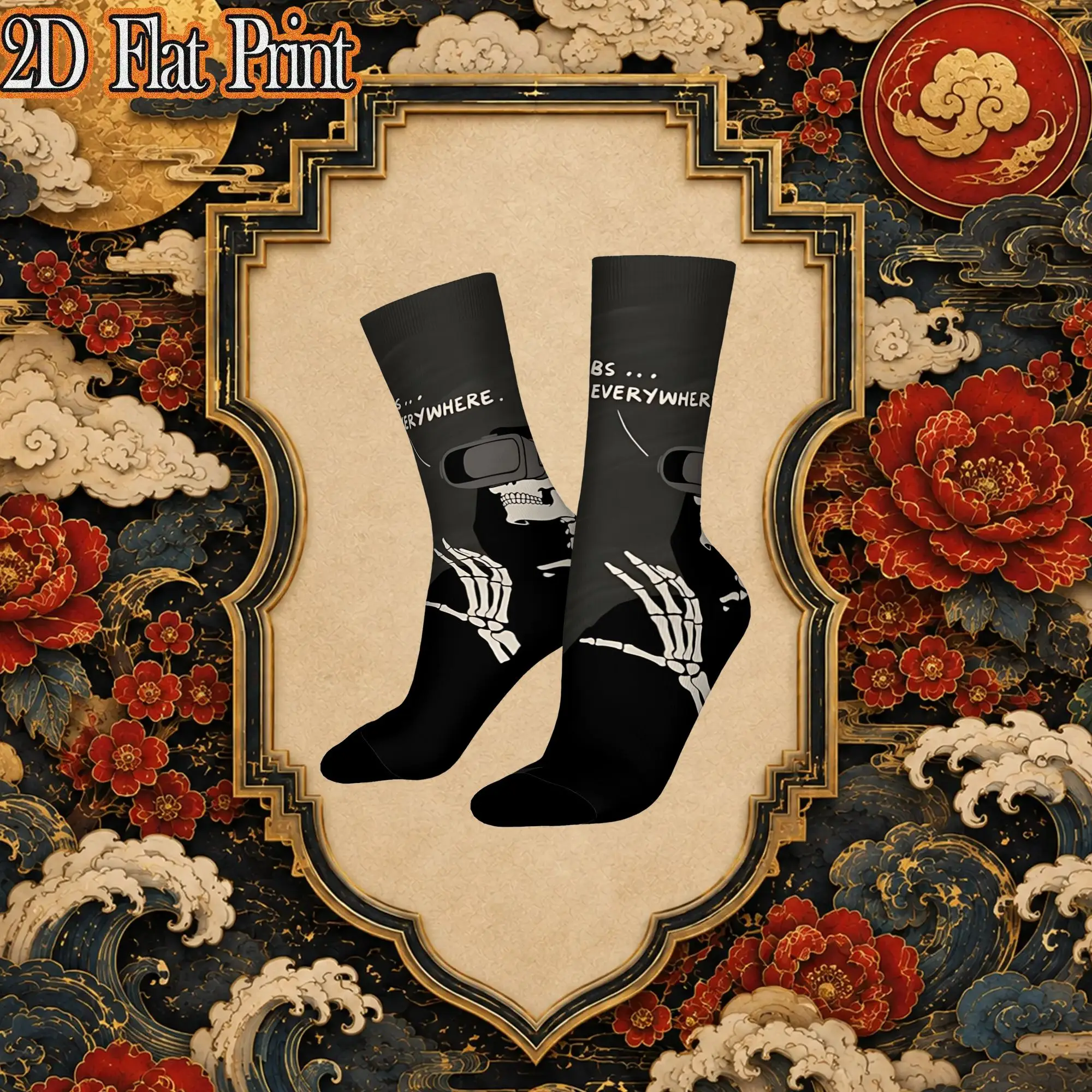 Fashion Retro Bro Discovered Vr Crazy Men's  Crew Sock Unisex  Funny  compression Socks