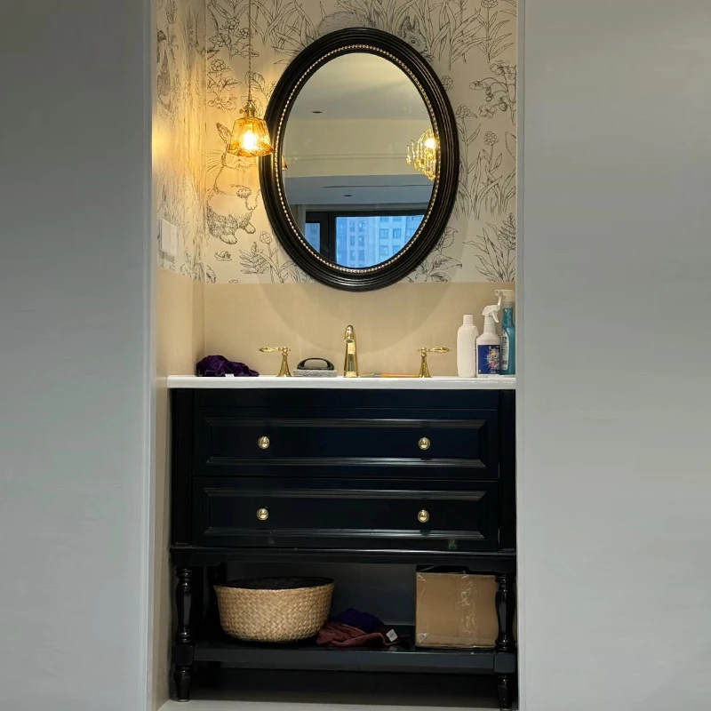 Floor-to-ceiling cabinet American bathroom combination marble undercounter basin integrated washbasin bathroom