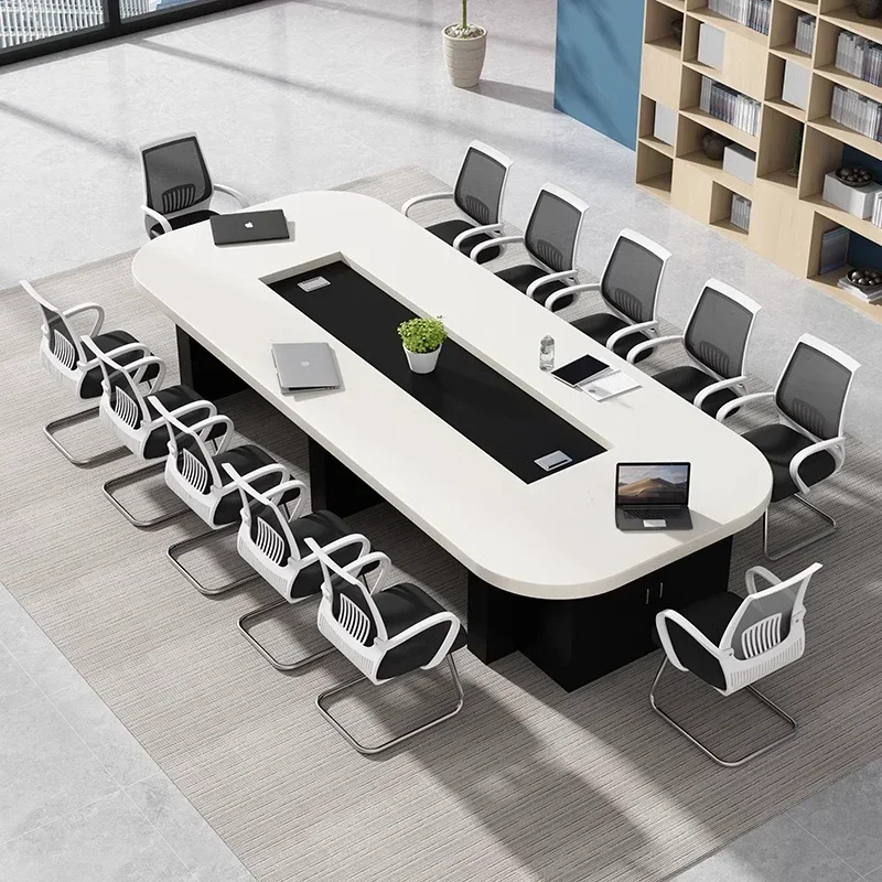 conference table long table simple modern oval school government meeting room table and chair combination customization