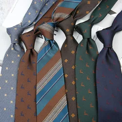 Linbaiway Men's Business Printed Neck Ties for Men Handmade Polyester Necktie for Man Suits Wedding Slim Neck Tie Cravats