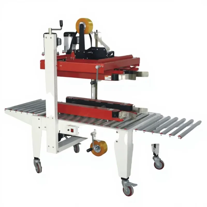 Semi-automatic Carton Packaging Machine Straight Type Tape Sealer with Manual Flap Folding Function