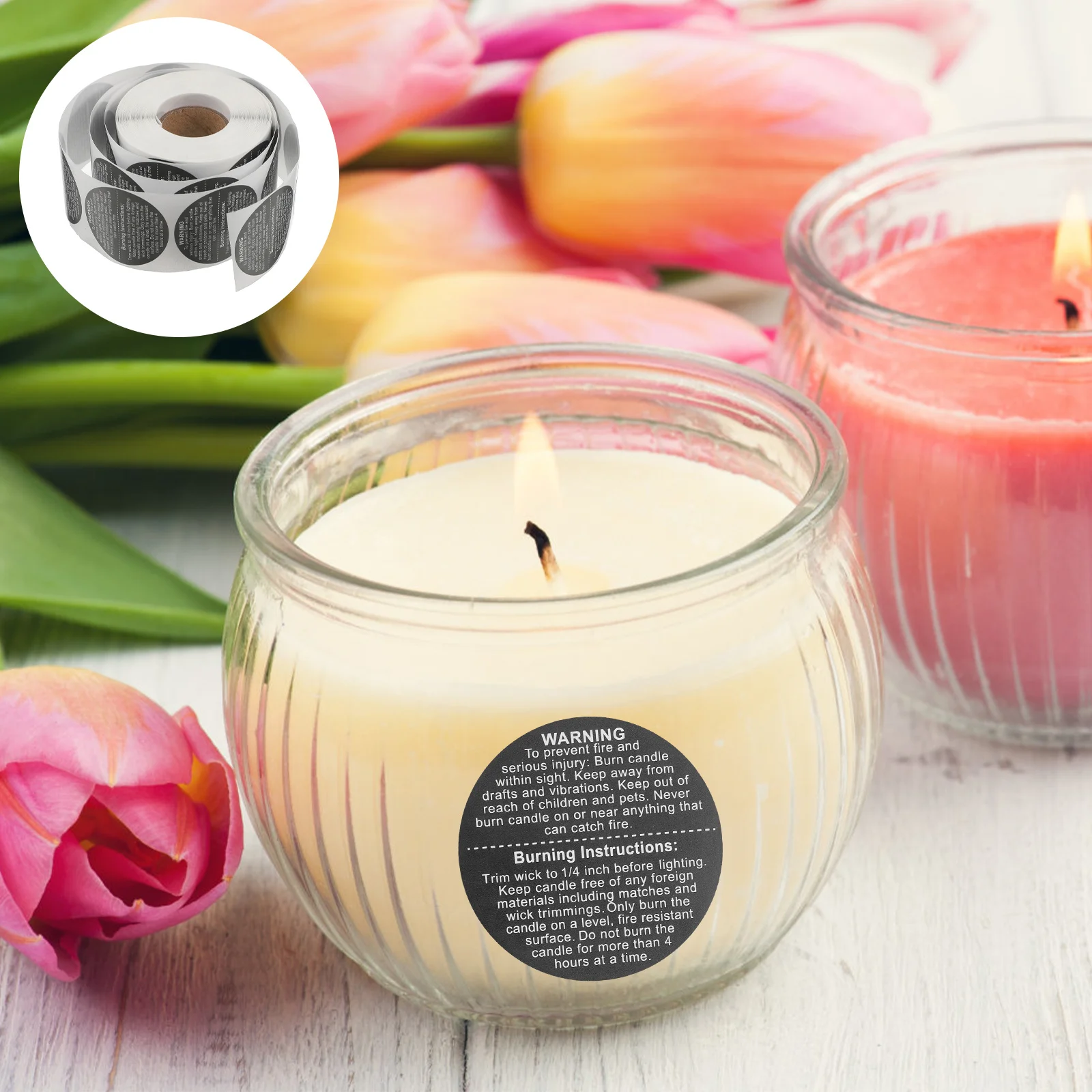 

500pcs Warning Label Stickers Self-Adhesive Safety Decal For Jar Container Wax Melting Tin Packaging Mailing Box