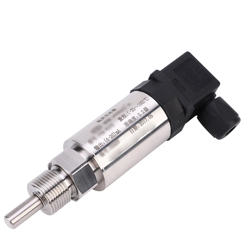 Low Temperature Drift SS304 DC 24V Temperature Transducer Sensor 4-20mA to 0-10V to RS485 Hirschmann Temperature Transmitter