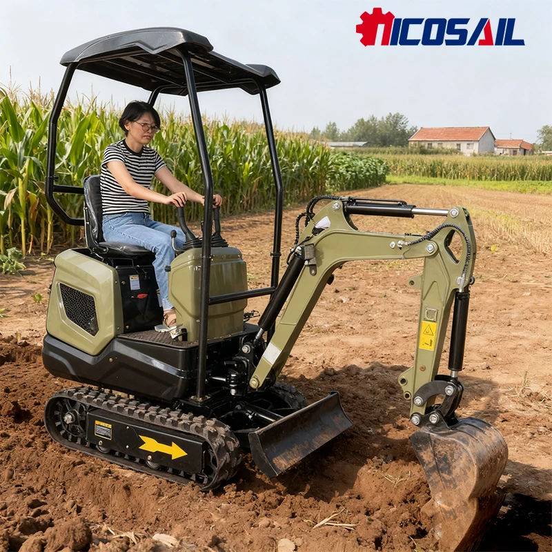 

Small excavator 1.2-ton compact hydraulic excavator with rubber tracks sold in Europe