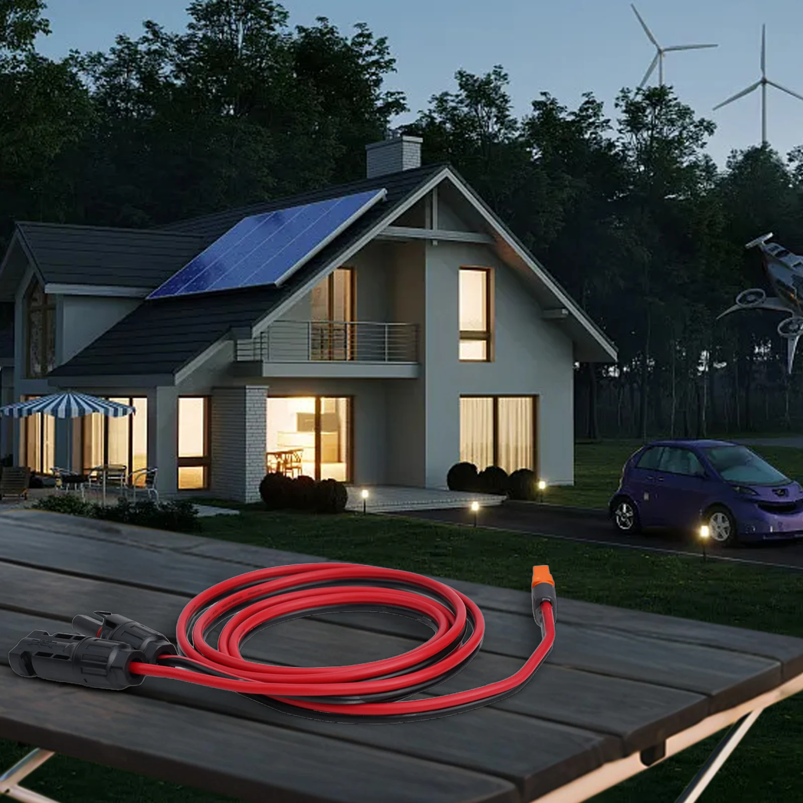 

1pc 12AWG 1.5m XT60i 2+1 Signal Pin Female Solar Cable for Connection Between Solar Panels and XT60i Equipped Power Stations