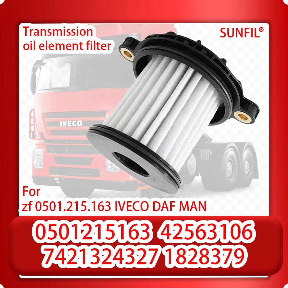 0501215163 42563106  7421324327   1828379 transmission oil element filter for zf 0501.215.163 IVECO DAF MAN