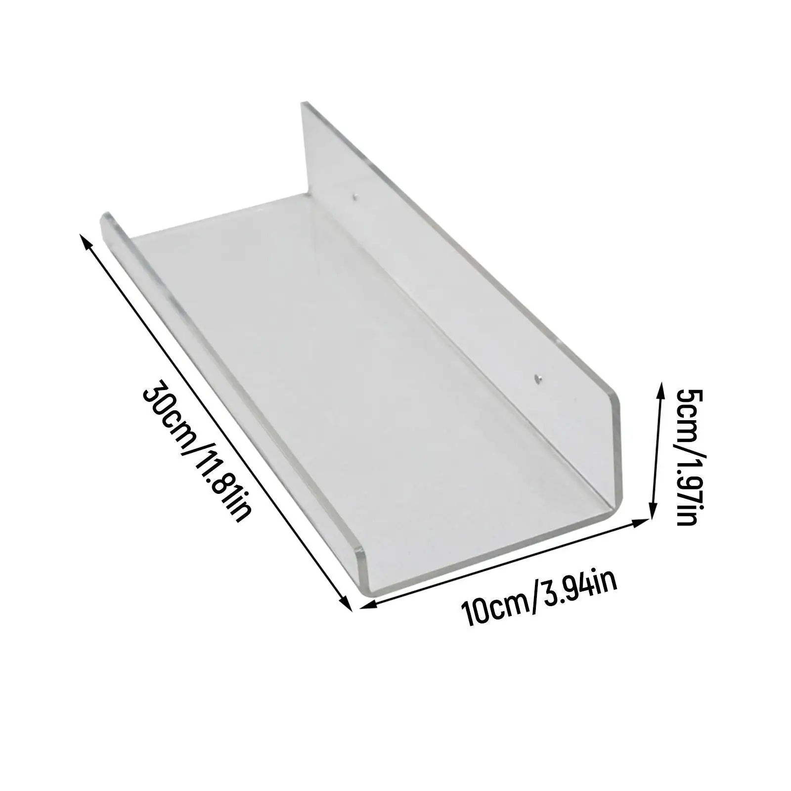 Acrylic Wall Shelf Floating Clear Storage Rack Organizer Display Bookshelf for Bedroom Bathroom Spice Rack