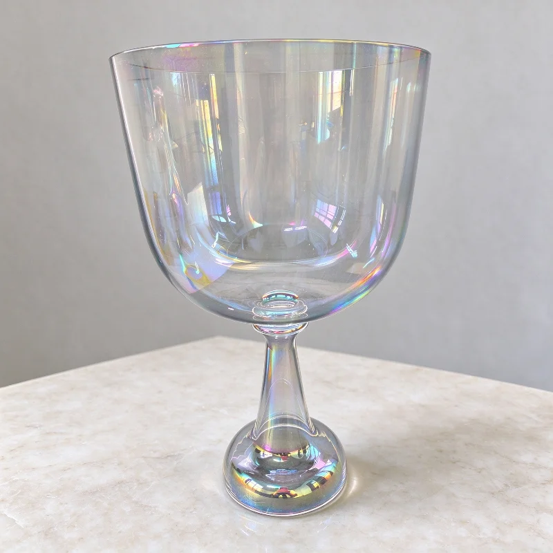 Crystal Sound Bowl 3 Scale A# Tone Meditation Singing Bowl 7 Inch Healing Singing Bowls Handheld 440/432Hz Yoga Sound Bowls