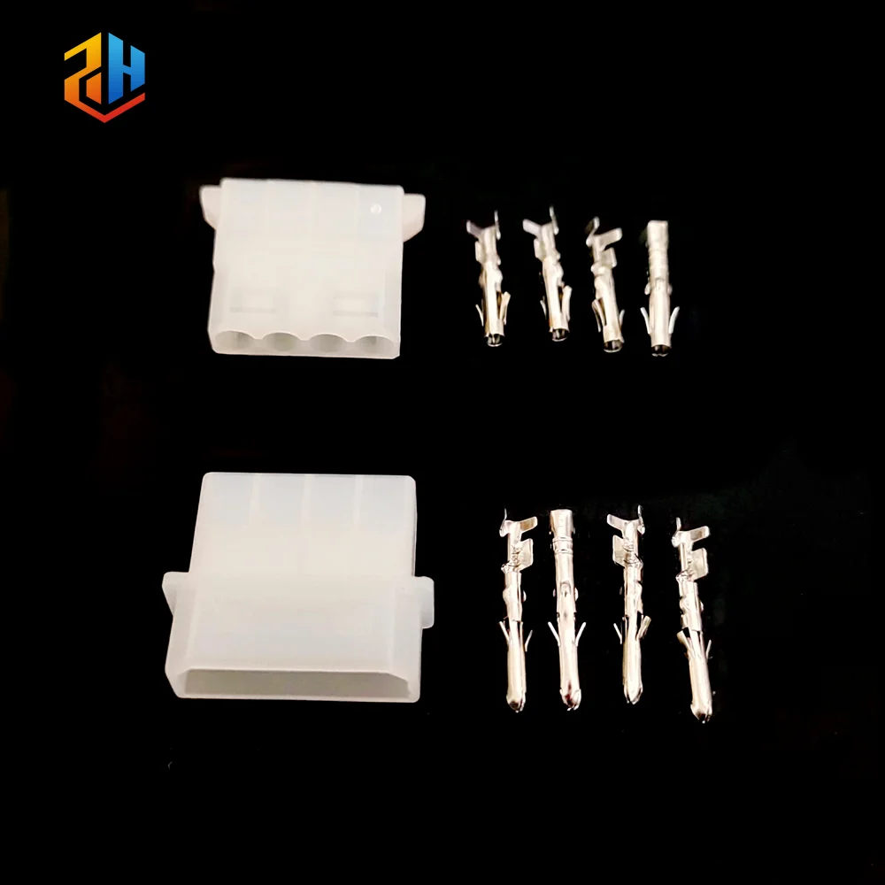 5 Sets 5.08mm 4-Position ATX/EPS Power Connector - Male Plug Female Receptacle Housing with Contact Pin Terminals