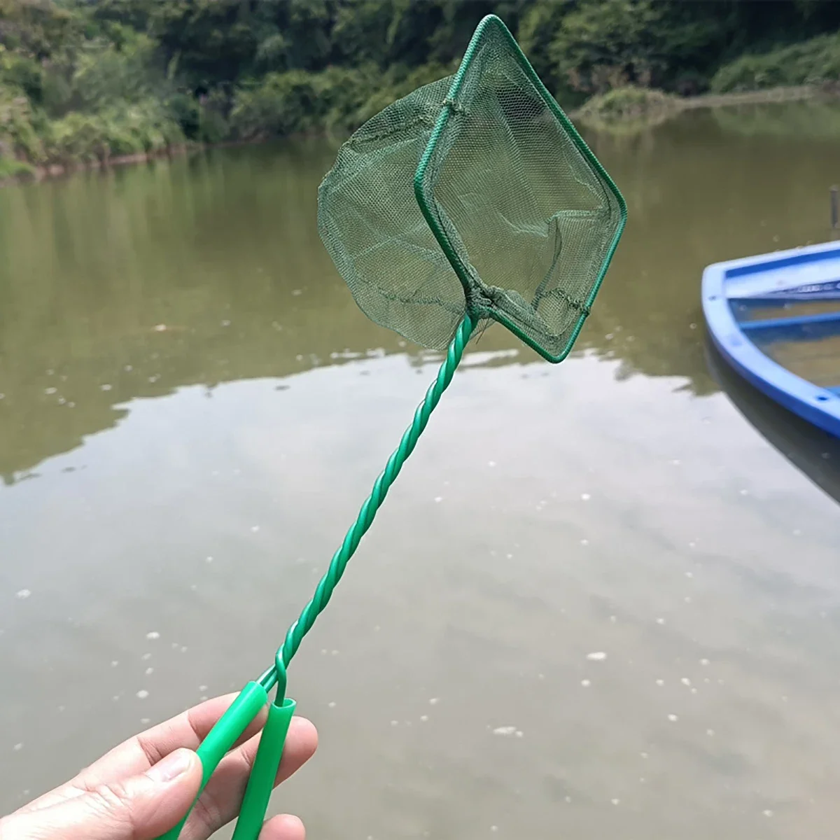 Tragbares Fischernetz für Aquarien, zum Fangen von Fischen, schwimmendes Filternetz für Teiche und Pools, Blätterabziehnetz 3/4/5/6/8/10/12 Zoll – Detail 4