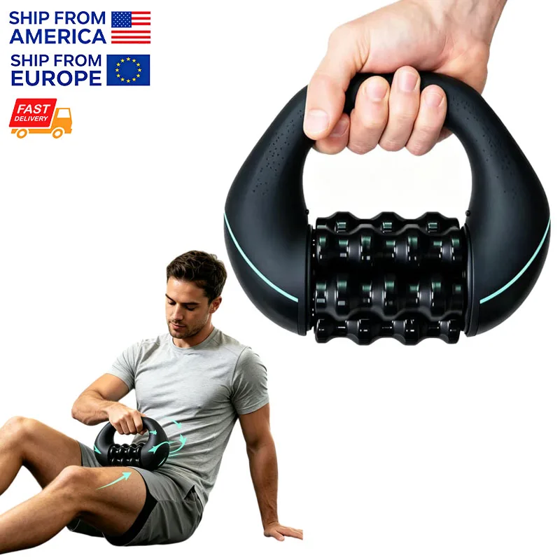 Electric Roller Massager Stick Handheld Deep Tissue Massage Device, Cordless Rechargeable 3‑Speed Adjustable Massager for Sore Muscle & Tension Relief, Post‑Workout Recovery for Back, Shoulder, Leg & Full‑Body, Home Office Gym Travel Daily Use, Black