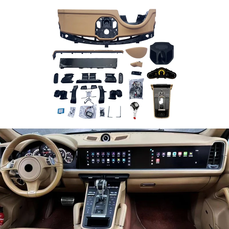 Car Modification Center Console Interior Dashboard Gear Shift Lever Panel for PAG Cayenne 2011-2017 Upgrade 2024 Body Kit