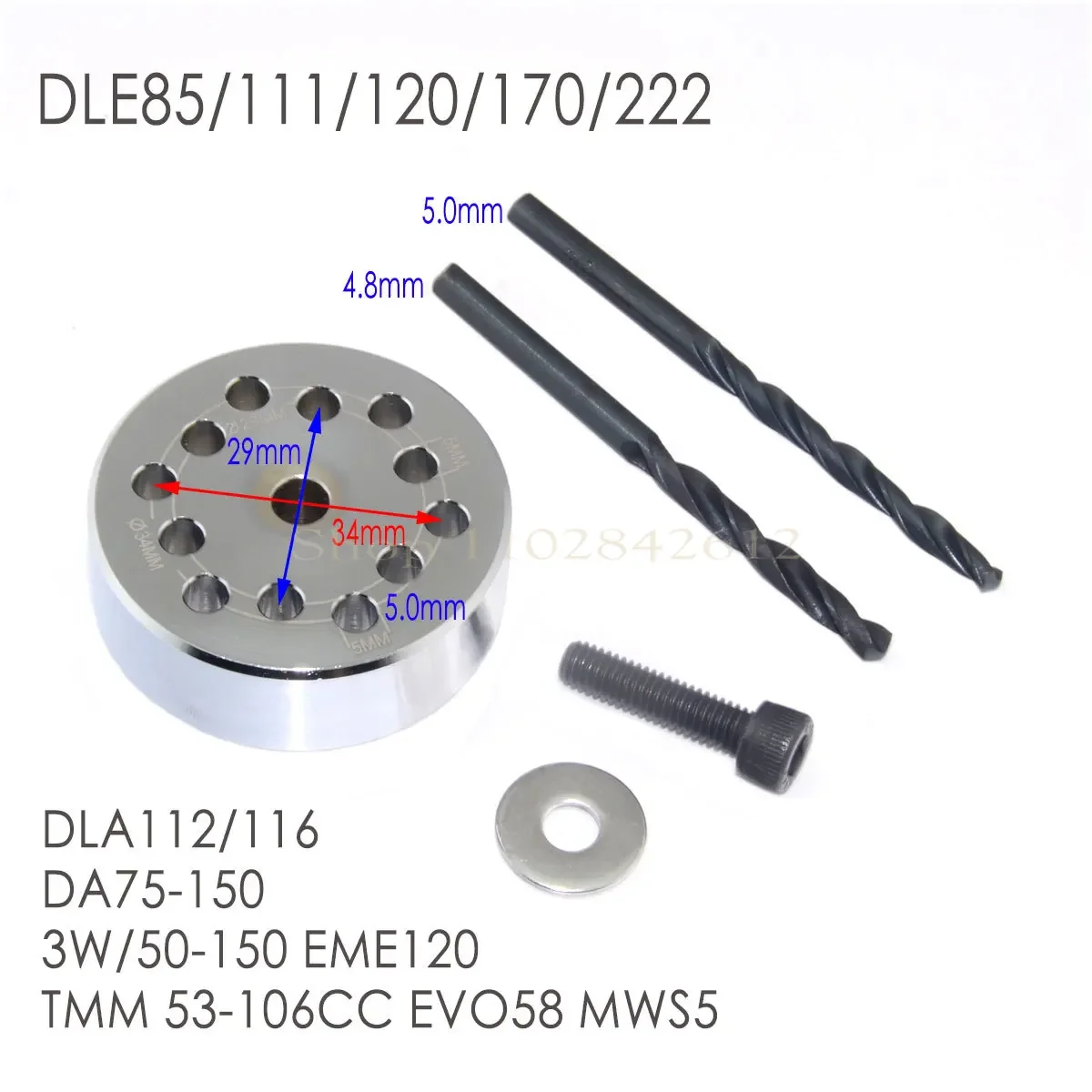Propeller Drill Guide Jig For DLE85/111/120/170/222 EME1203W100 EVO58 RC Airplane