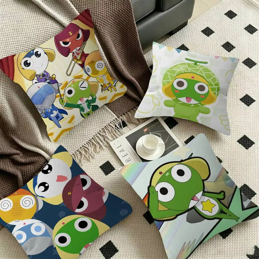 Anime K-Keroro G-Gunsou Frog   Decorative Pillowcase Square Pillowcase Home Office Decorative Cushion Cover