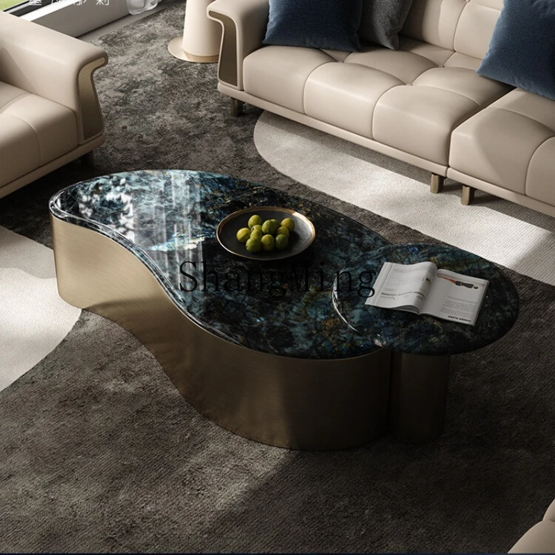 FG good-looking  light luxury oval living room small apartment creative special-shaped coffee table
