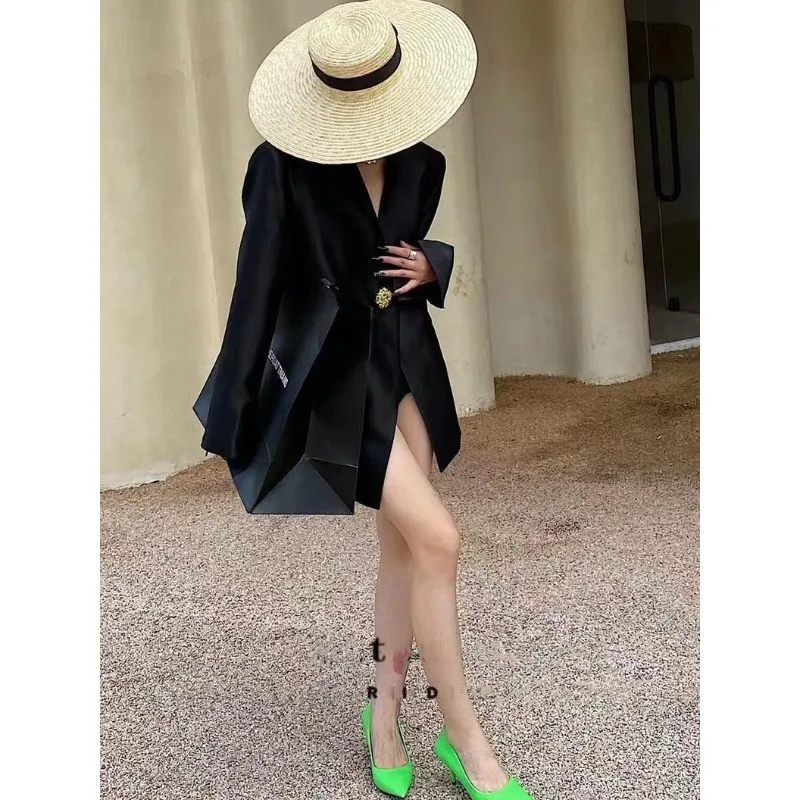 Jacke Damen Frühlings- oder Herbstmode Neues Nischendesign Sinn für kleine Anzüge mit Schultern Senior Sense Retro Mittellanger Anzug