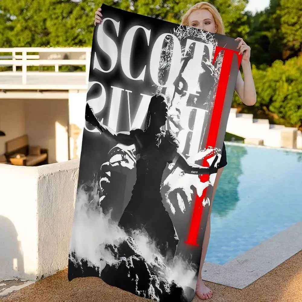 

Пляжное полотенце из микрофибры American Rapper T-travis S-scott, впитывающее быстросохнущее мягкое полотенце для йоги, плавания, курортное полотенце для альпинизма