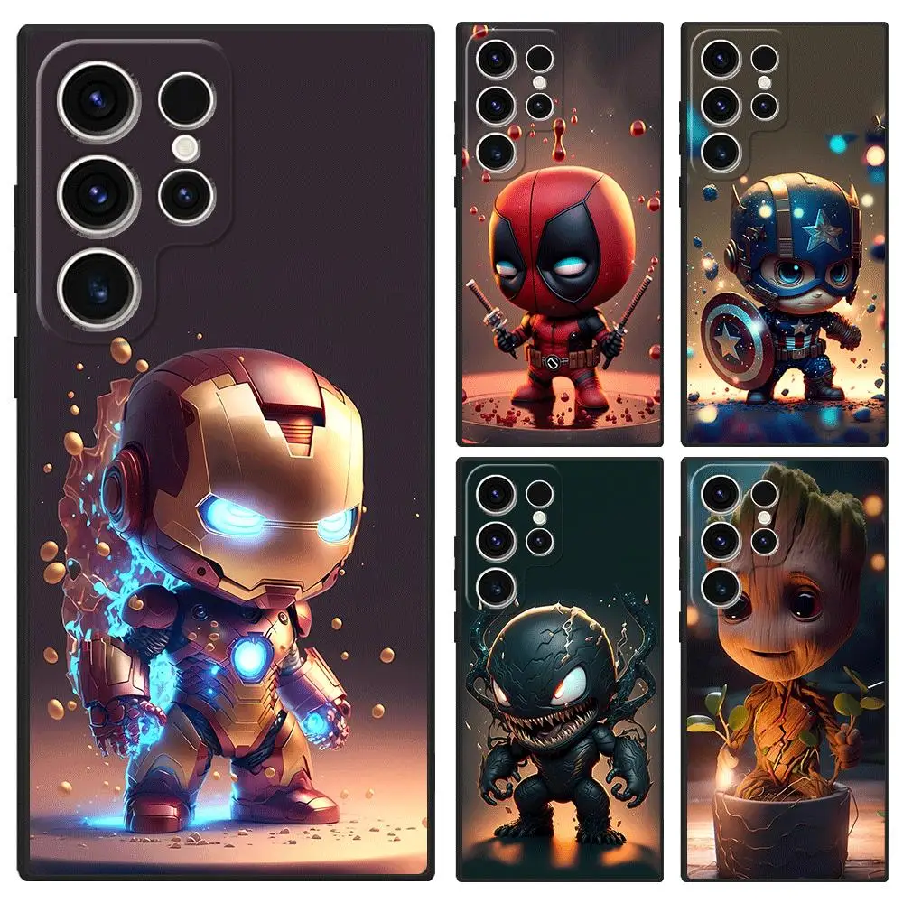 Marvel Iron Man Cover Phone Case for Samsung Galaxy S24 Ultra S22 S23 Ultra S21 S20 FE 5G Protective Soft Cases Cute