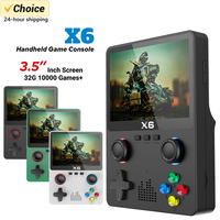 X6 Game Console Retro Video Game Console 3.5/4'' IPS Screen Portable Handheld Game Player 10000+ Classic Games Children Gifts