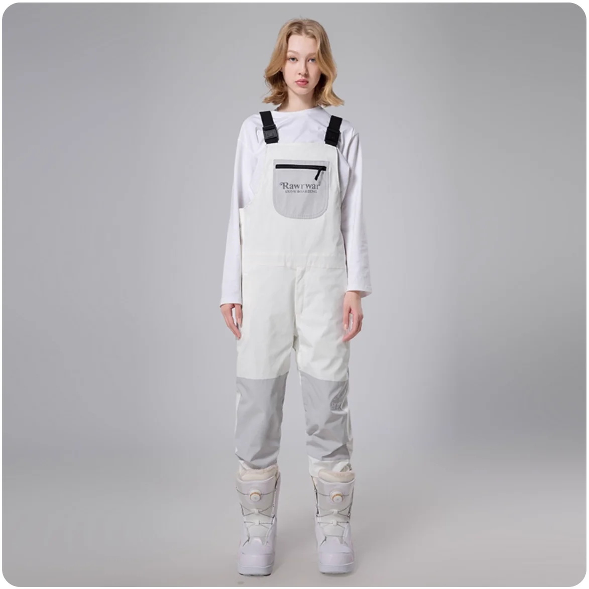RAWRWAR Calça térmica slim fit com babador de esqui para homens e mulheres 2025 à prova d'água à prova de vento com suspensórios equipamento para clima frio