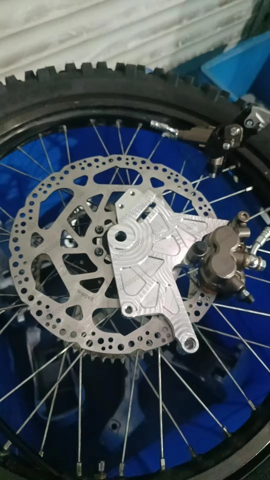Rear Disc Brake Kit for Ultra Bee 240mm Aluminum with Dual Caliper Bracket for Talaria Mx3 Mx4 Motorcycle - Retrofit/Upgrade