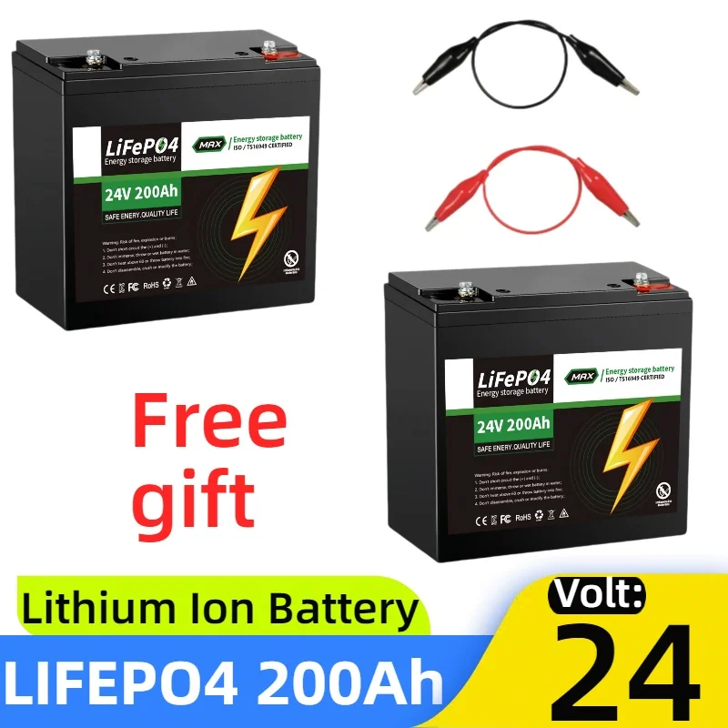 

24V 200Ah LiFePo4 lithium iron phosphate batteryfor Solar RV Electric⚡Car travel Marine Overland Off-GridLiFePo4 Battery