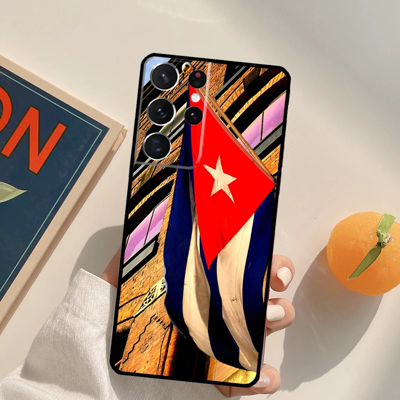 Custodia per telefono con bandiera cubana per Samsung Galaxy S25 Ultra S20 S21 S22 S23 S24 Plus S9 S10 S24 FE Cover posteriore